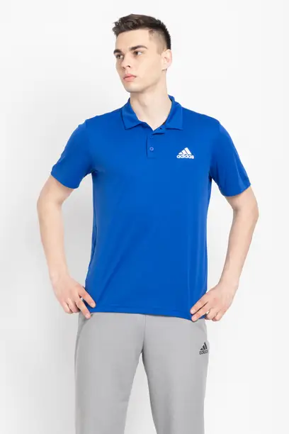 IN SMU PL Men Printed Polo Neck Polyester Blue T-Shirt